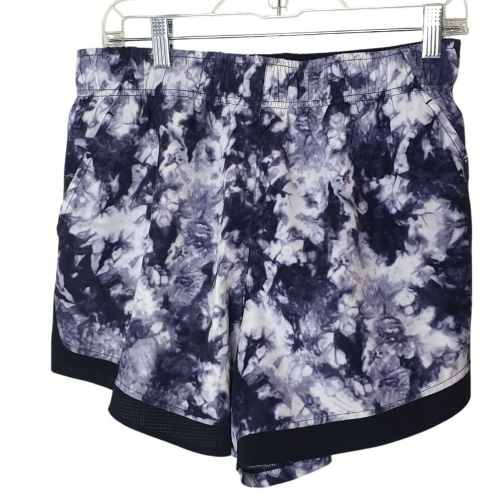 Athletic Works Womens Shorts L Blk White Running Pocket Sporty Sportswear Lined